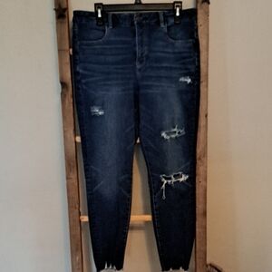 American Eagle Outfitters High Rise Blue Distressed Jeans